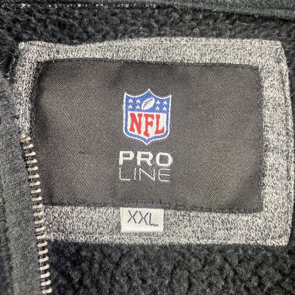 Miami Dolphins Jacket Mens XXL Gray Black NFL Pro Line Hoodie Fleece Lined Retro - Picture 9 of 10